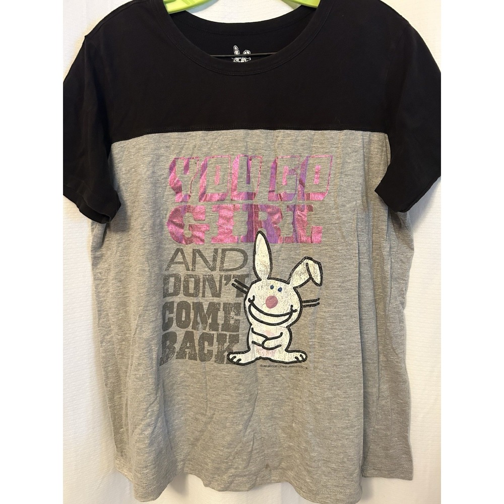 VTG Happy Bunny You Go Girl And Don't Come Back Shirt Womens 2X Jim Benson Y2K